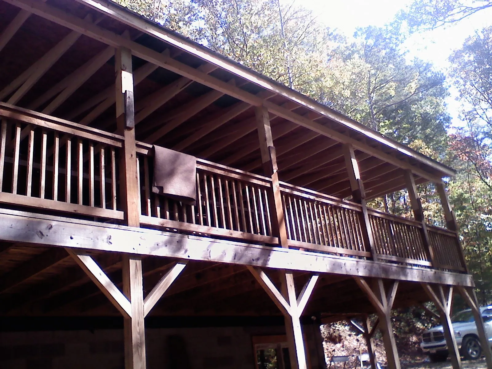 Timber framing under a new elevated porch and deck — Roof Leak Repair in Wellford by Roofing Brothers